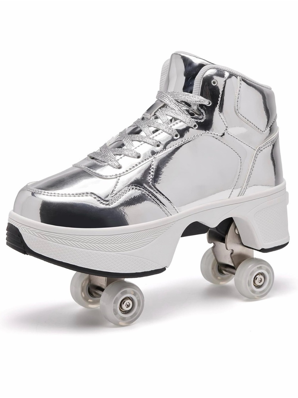 4 Wheel Pop-Up Roller Skate Shoes for Women Men Size 7-7.5 men / 9-8.5 women